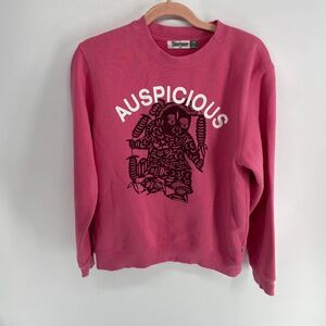 Auspicious pink fuschia crew neck colorbaner sweatshirt womens XXL